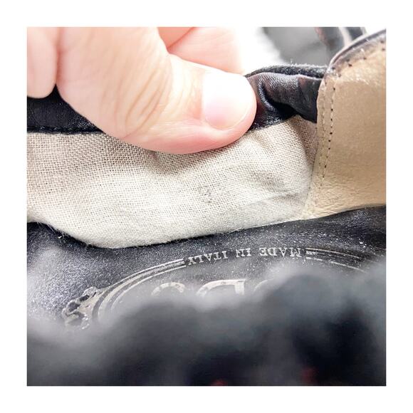 Tod's Size 9 Black Women's Leather Fringe Round Toe Ballet Driving Flat Shoes - Picture 11 of 13